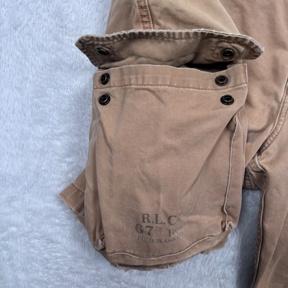 VTG 90s Ralph Lauren Polo Jeans Co Cargo Short Men 38 Tan Military Paratrooper - Picture 7 of 16